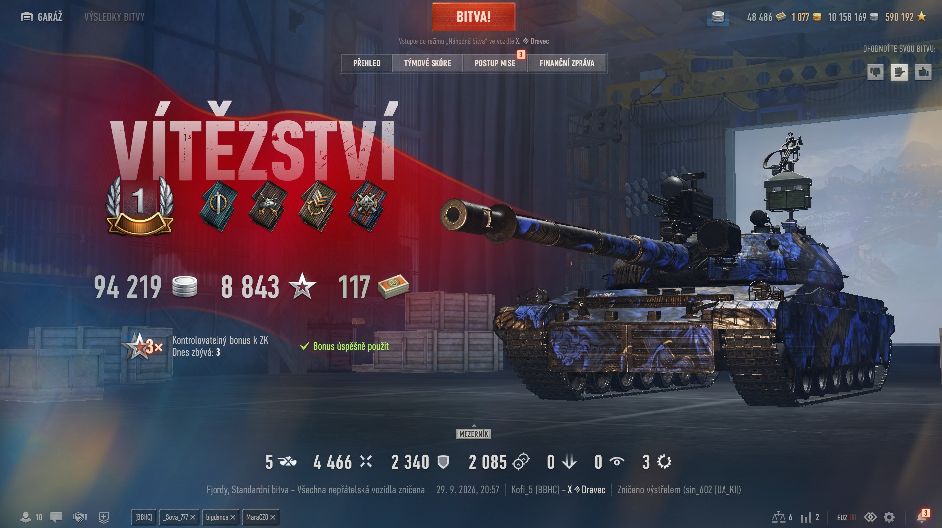 Screenshot z bitvy